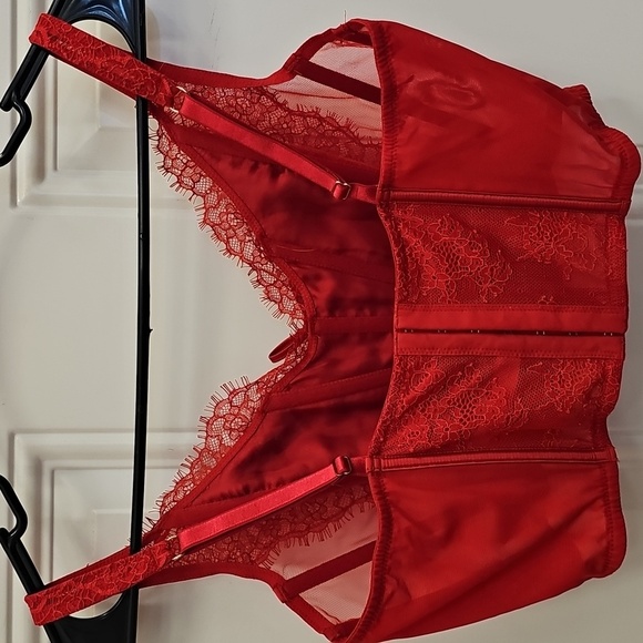 Victoria's Secret, Red, Lace, Corset, Sleep, Honeymoon, Party, Holiday, Fancy, - Picture 4 of 6